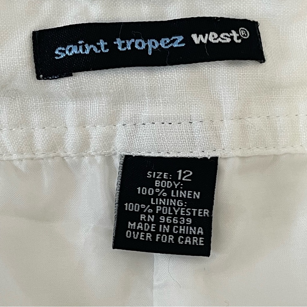 Saint Tropez West White Linen Skirt Size 12 - Picture 9 of 9